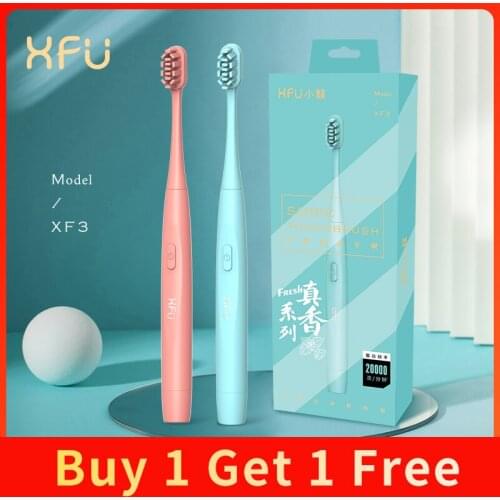 XFU557 Electric Toothbrush Sonic Ultrasonic Battery Automatic Smart Tooth Brush Fruit Scent Teeth Clean Waterproof Replacement
