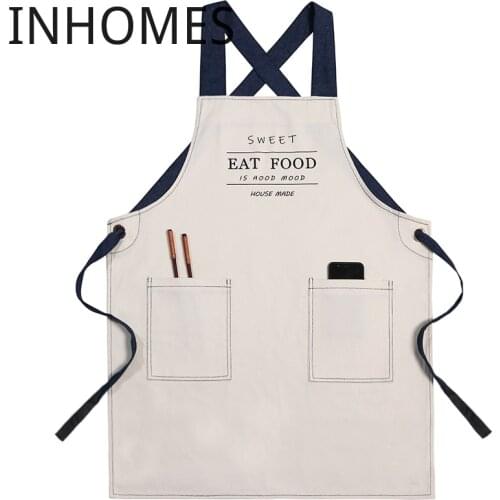 Apron Kitchen Custom Logo Floral Nail Haircut Milk Coffee Tea Shop Barista Restaurant Chef Work Clothes delantal