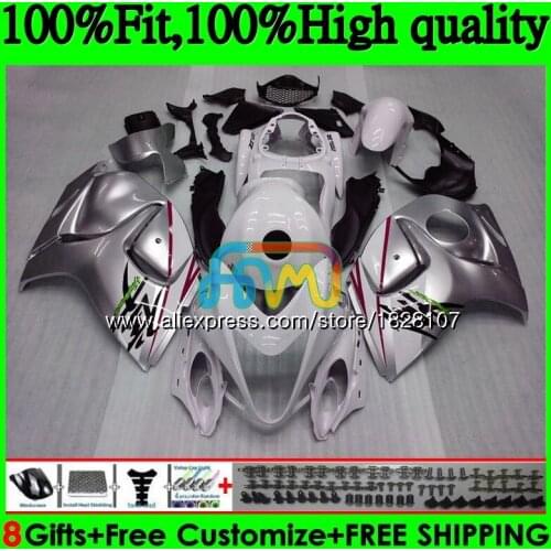 Injection For SUZUKI Hayabusa GSXR-1300 Silver white GSXR 1300 56BS.124 GSXR1300 08 09 10 11 12 2008 2009 2010 2011 2012 Fairing