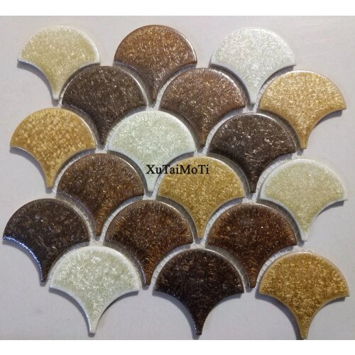 Hot fish scale ceramic mosaic tile kitchen backsplash bathroom swimming pool wall shower wallpaper porcelain background tiles