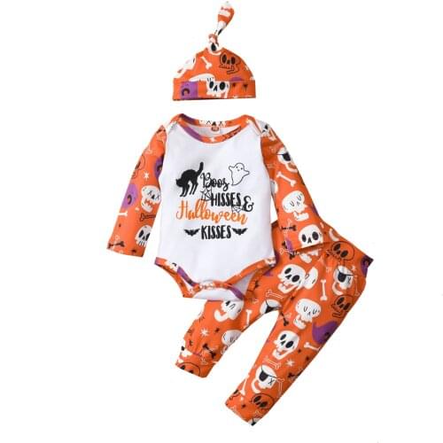 Ma&Baby 0-12M Infant Newborn Baby Girls Boys Halloween Costume Long Sleeve Romper Pants Hat Outfits DD40