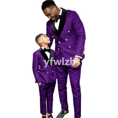 Handsome Embossing Groomsmen Double-Breasted Groom Tuxedos Wedding Dress Men Suits Blazer Prom Dinner (Jacket+Pants+Tie) K586