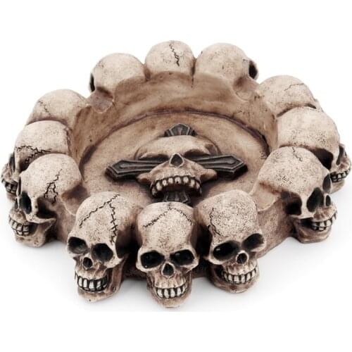 Creative Skull Ashtray Cigarette Tray Container Resin Smoking Accessories Bathroom Toilet Hotel Office Decoration Ashtray Gift