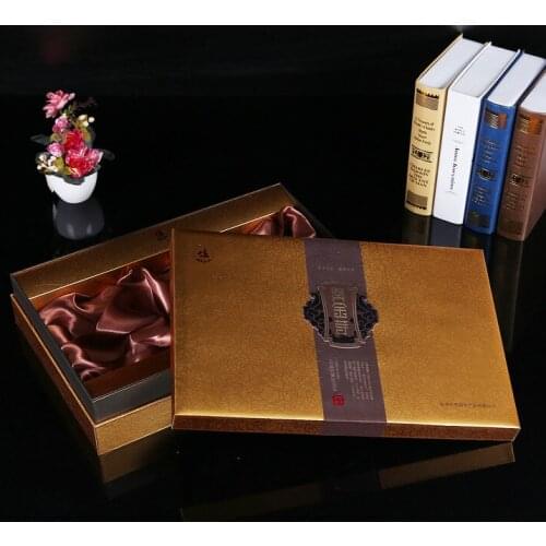 Matte Lamination Gift Box lid and base rigid paper custom packaging with black foam insert and postcard ---DH11722