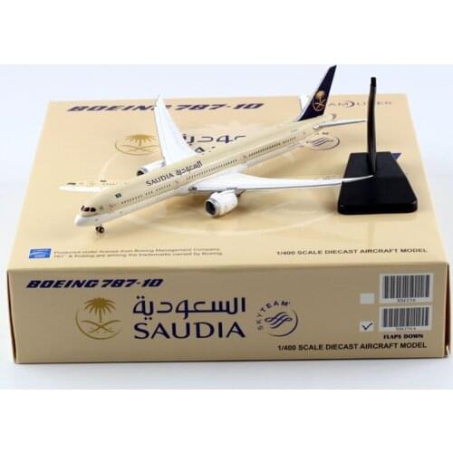 1:400 Scale Saudi Arabian Airways B787-10 Airlines Model with Base Alloy Aircraft For Collectible Souvenir Show Gift Toys
