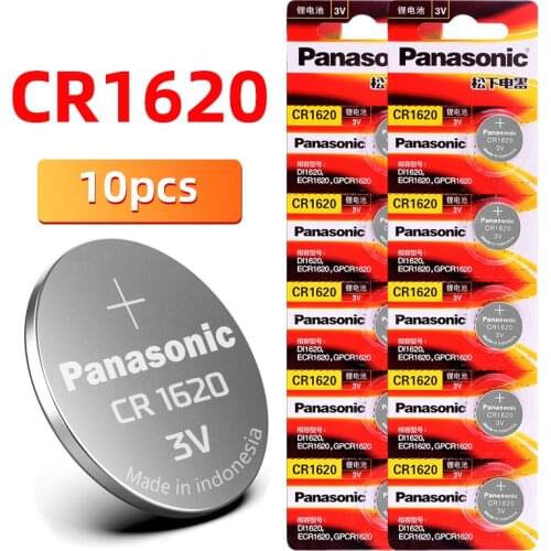 10PCS Panasonic original CR1620 button battery cr1620 ECR1620 GPCR1620 3v lithium battery for cardiac pacemaker scale counter