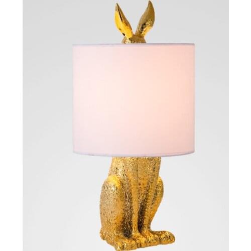 Table Lamps Retro Industrial Decor Desk Lights Luminaire for Bedroom Bedside Home Lighting Fixtures Resin Masked Rabbit Modern