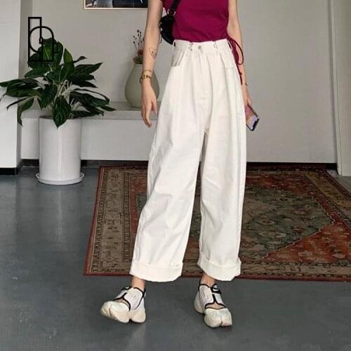 Luck A New Autumn Korean High Waist Jeans Women Wide Leg Pants Loose Casual High Street Wild Ins Thin Femme Vintage Trousers