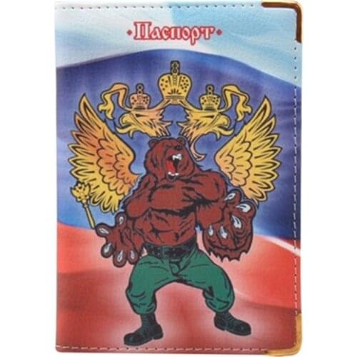 Russian mens&womens passport cover for traveling documents, credit card holder for visiting cards and travel passport holder