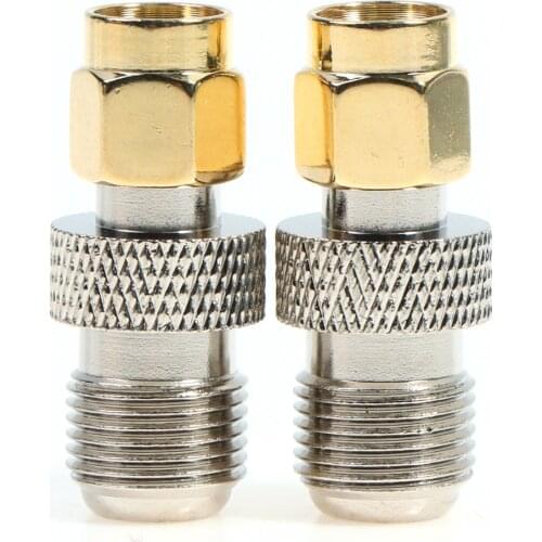 One Or 2pcs F Type Female Jack To SMA Male Plug Straight RF Coaxial Adapter F Connector To SMA Convertor Gold Tone