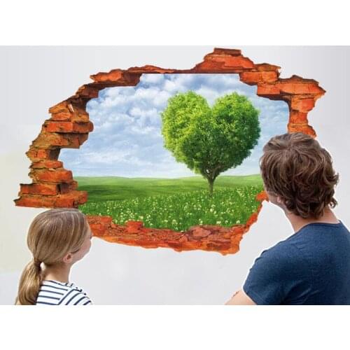 Wholesale 60*90cm Broken wall style 3D wall stickers Waterproof wall stickers Plane wall stick Furniture Accessories
