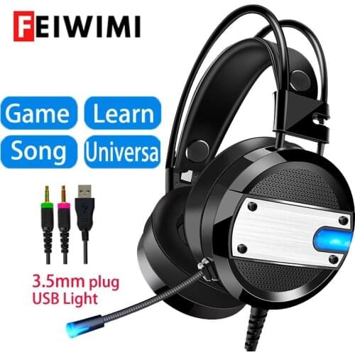 Wired Headphones Professional Surround Gaming Headsets Heavy Bass Marquee Glowing Noise Reduction Headset For Internet Bar Gamer