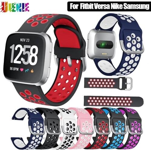 Breathable Silicone Straps With Buckle For Fitbit Versa Nike Samsung Watch Bracelet Replacement Straps Watchband Accessories
