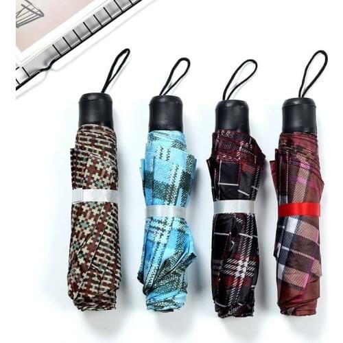 Ok Couple Color Umbrella Short Handle Three Fold Umbrella Outdoor Fan Portable Fishing Folding Umbrella 8K