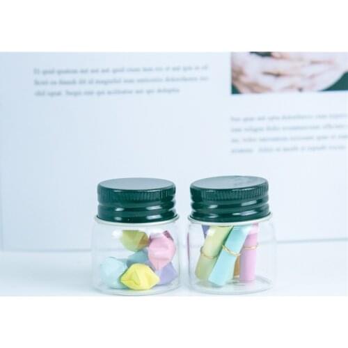 50pcs 37x40mm Screw Mouth Glass Bottles With Black Aluminum Cap DIY 20ml Clear Transparent Empty Glass Containers Jars Vials