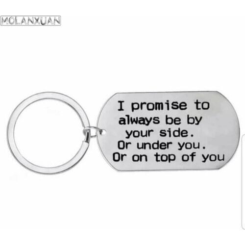 I Promise To Always Be By Your Side Keychain for Girlfriend, Best Friend Gift - for Him, Spouse - Funny Keychain