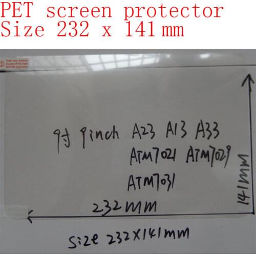 232x141mm 9 inch Allwinner A13/A23/A20/A33, Actions ATM7021/ATM7029 tablet screen protector film Tablet 9" screen protector