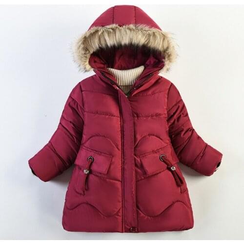 5 6 7 8 Years Autumn Winter Girls Jacket Keep Warm Fashion Windproof Hooded Outerwear Birthday Party Christmas Coat Kids Clothes