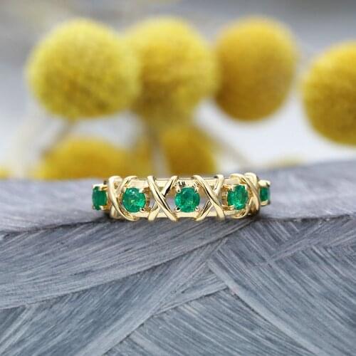 ZHOUYANG Ring For Women Luxury Intertwine Hollowed Out Green Zircon Light Yellow Gold Color New Fashion Jewelry Gifts KBR302