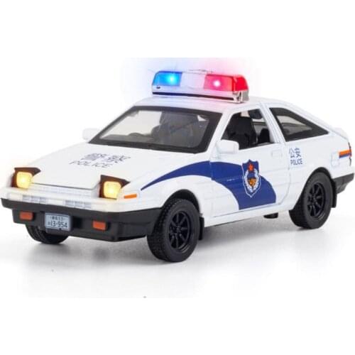 1:28 Police Toy Car INITIAL D AE86 Metal Toy Alloy Car Diecasts & Toy Vehicles Car Model Miniature Model Car Toys For Children