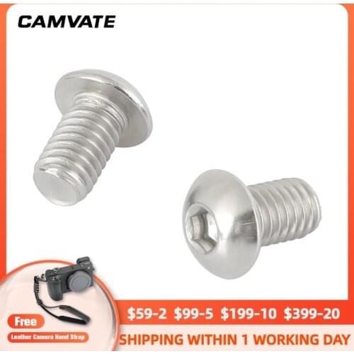 CAMVATE 2pcs 3/8"-16 Male Thread Screw Adapter Hexagon Socket Head 5/8 Inch Long For DSLR Camera Cage Rig Photographic Accessori