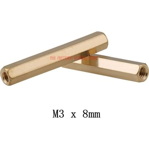 2021 Special Offer Tornillos Para Madera Vis 50pcs/lot M3 X 8mm Female Thread Brass Standoff Spacer Spacing Screws Hex Threaded