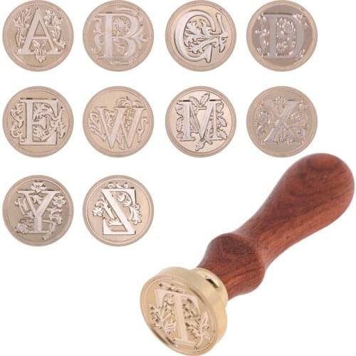 Retro 26 Letter A-Z Wax Seal Stamp Head Alphabet Letter Wood Stamp Replace Copper Head Hobby Tools Stamp Craft Gift