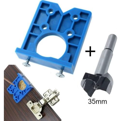 35mm Hinge Drilling Jig Concealed Guide Hinge Hole Drilling Guide Locator Woodworking Hole Opener Door Cabinet Accessories Tool