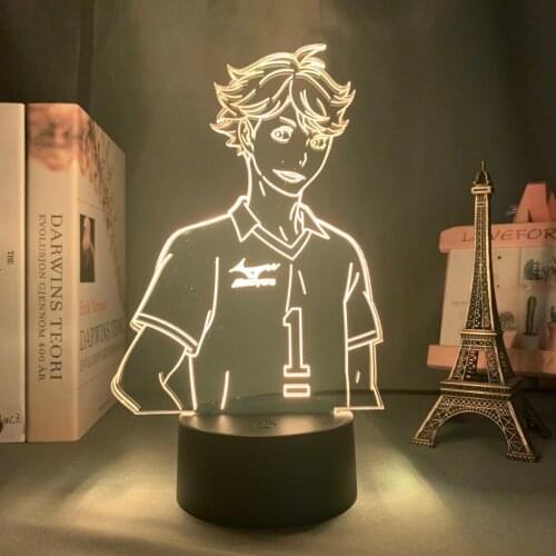 3d Lamp Anime Haikyuu Acrylic Shoyo Hinata Figure Lamps for Kids Bedroom Child Table Decor Nightlight Cool Manga Christmas pres