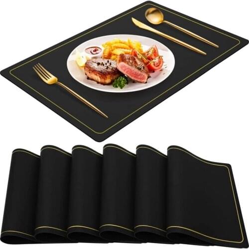 ABZS Placemats for Dining Table Waterproof Washable Kitchen Table Mats for Easter Thanksgiving Christmas Home Decor Set of 6