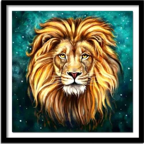 Diamond Embroidery Lion Series Resin Crystal Wall Art Diamond Cross Stitch Animal Needlework Handmade Gift