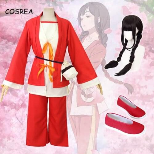 Anime Hundred Demon Spectrum Tao Yao Cosplay Costume Ancient Chinese Hanfu Shoes Black Double Ponytail Hair Halloween Carnival