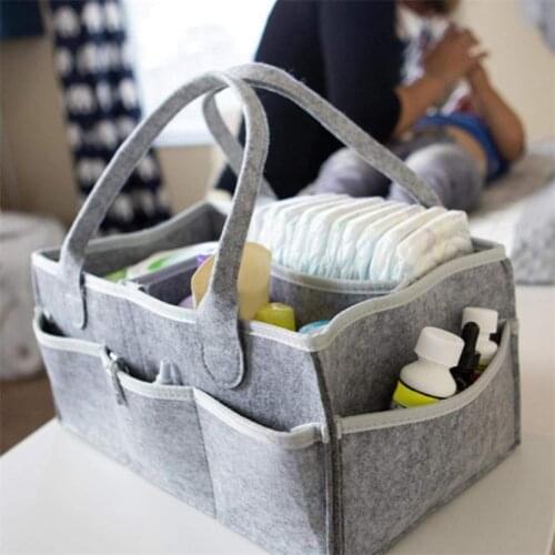 Baby Diaper Wipes Bag Caddy Infant Nappy Organizer Basket Nursery Storage Polyester Bin Durable Practical Eco-friendly