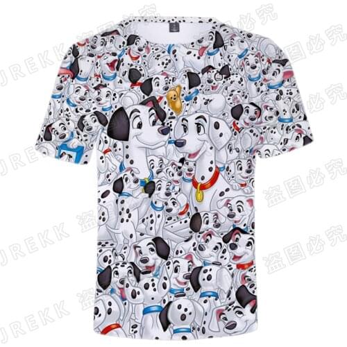 2021 Summer Disney Anime 101 Dalmatians 3D Print T Shirt Men Women Children Cool Casual Streetwear Boy Girl Kids Tops Dog Tee