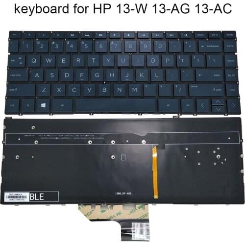 US Backlit keyboard for HP Spectre X360 13-W 13-ag 13-aE 13-AC US qwerty Laptops keyboards blue replacement parts HPM16N83