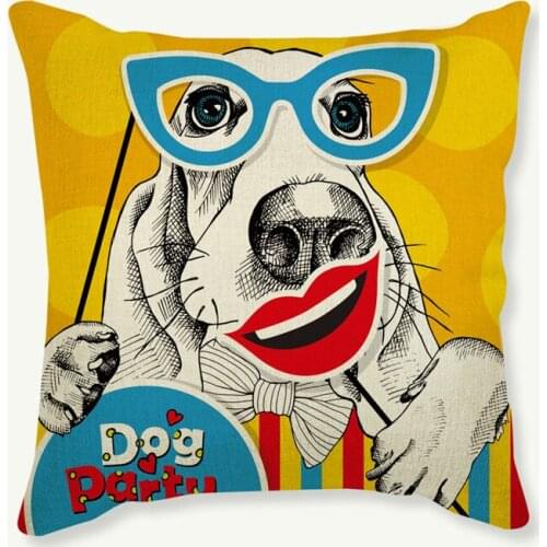 Dog Fashion Funny Dress Up Colorful Cushion Cover Cartoon Style Pet Dog Pillow Case For Kids Room Decoration Throw Pillow Cover