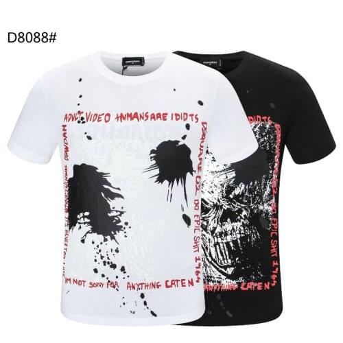 2021 New Dsquared2 Fashion Trend Advanced Printing Short Sleeve harajuku graphic t shirts men clothing D8088
