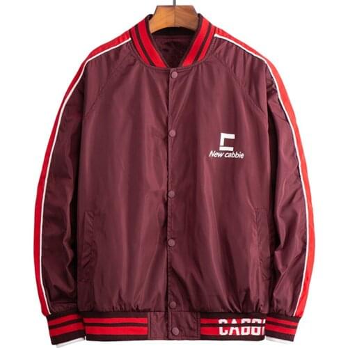 Men Fashion Baseball Jacket 2021 New Stand Collar Bomber Jacket Mens Spring Autumn Single Breasted Jackets Coat Slim Fit Casual