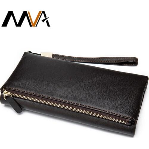 MVA Luxury Wallet Women Genuine Leather Purse For Women Coins Long Wallets Womens Thin Purses Leather Female Money Pockets 8805