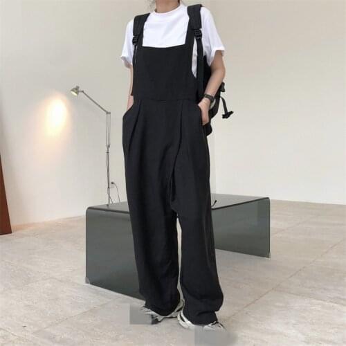 2021 New Summer Casual Ladies Overalls Pants Solid Color Loose High Quality Women Bottoms Fashion Elegant Female Trousers T90