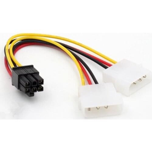 PCI-E 6Pin Female to Molex 4pin x2 Splitter SATA Power Cable Power PCI Express Extension Cables 15CM for BTC Miner Mining