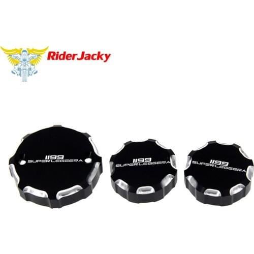 Motorcycle Front Brake Clutch & Rear Brake Fluid Reservoir Cover Cap For Ducati 1199 Panigale Superleggera 2014