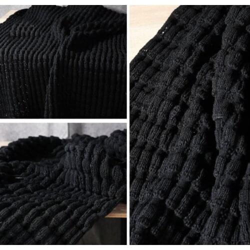 Thick twist black bubble knitting creative diamond elastic clothing fabric