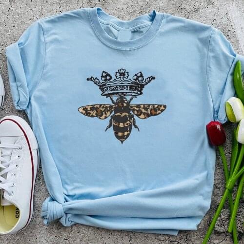 Queen Bee Crown Funny Vintage Graphic T Shirts Women Harajuku Kawaii T Shirts 90s Grunge Save The Bees Clothes Dropshipping Tops