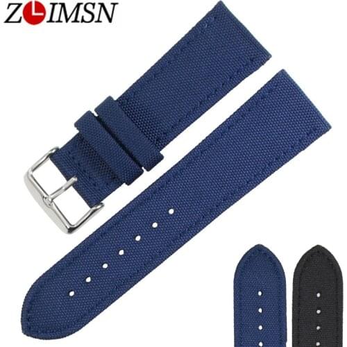 ZLIMSN Original Watch Band Outdoor Sports Nylon Nato Strap Handmade Metal Needle Buckle 18mm 20mm 22mm 24mm