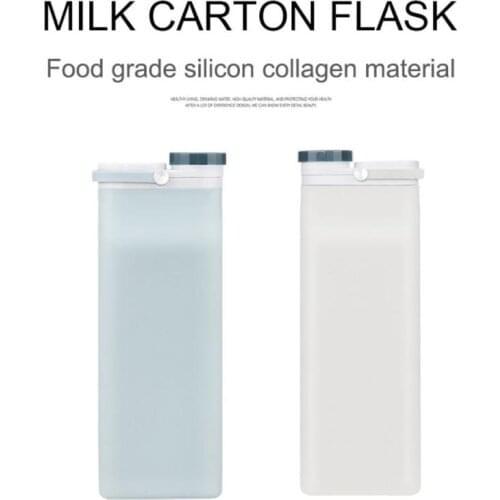 600ml Milk Carton Folding Water Bottle Silicone Travel Sports Portable Water Bottle Beautiful Convenient Outdoor Camping Hiking