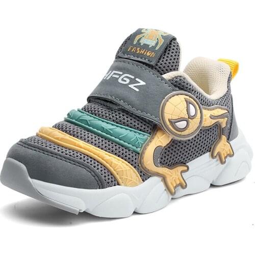 Disney childrens cartoon spiderman boys and girls non-slip soft sole casual shoes baby shoes student sports running shoes