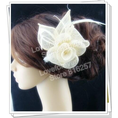 Ladies Elegant Sinamay Floral Fascinators EVENT Hats Bridal Wedding Headdress Hair Accessories Church Fedora Hats P20