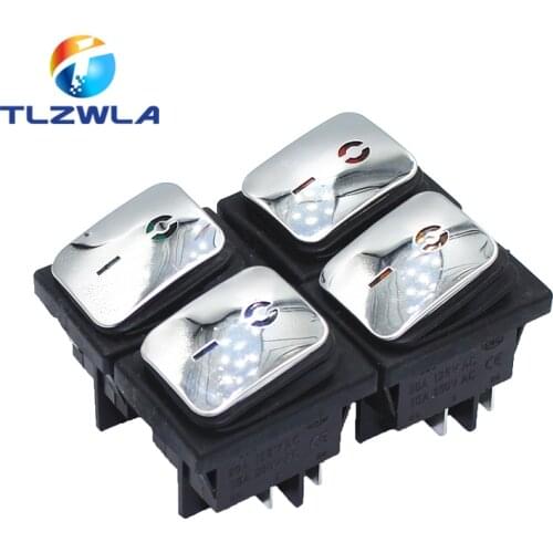 1pcs KCD4 stainless steel face 4-pin lamp waterproof boat switch silver contact large current flip plate power boat switch