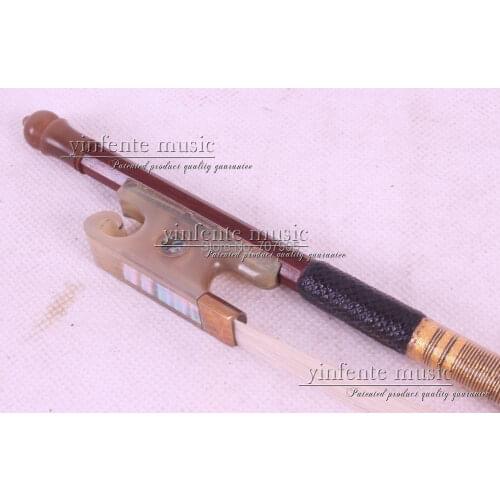 1 pcs Brazilwood Violin Bow 4/4 Straight Pretty inlay Color #R 28# red OX horn f rog